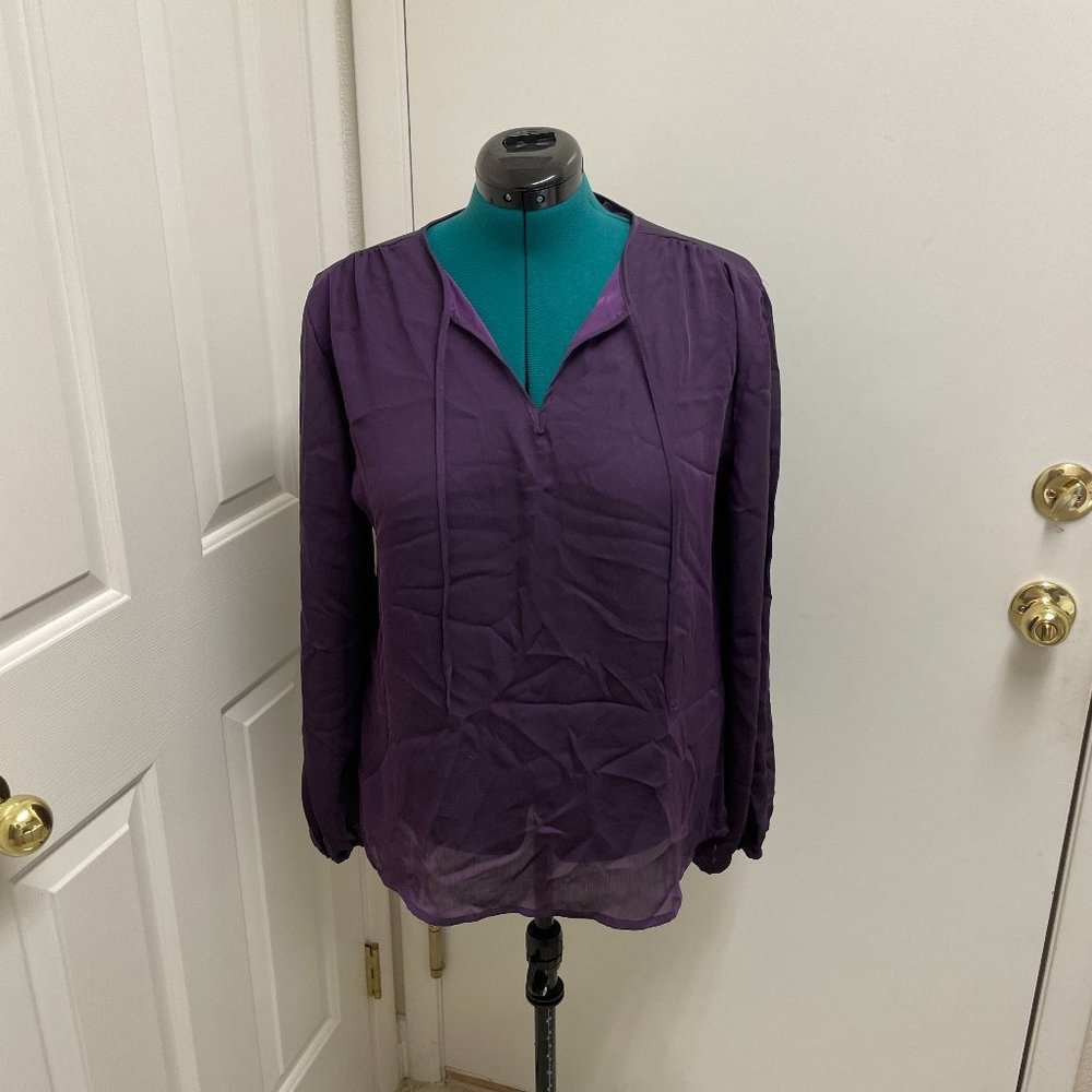 New York & Company Purple Sheer Blouse